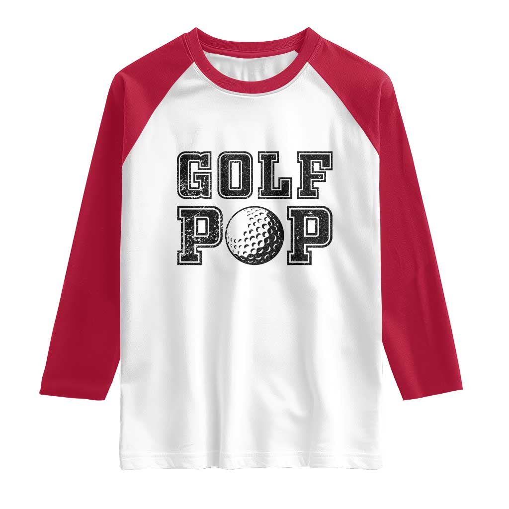 Golf Dad Raglan Shirt Golf Pop Master Father's Day TS11 White Red Print Your Wear