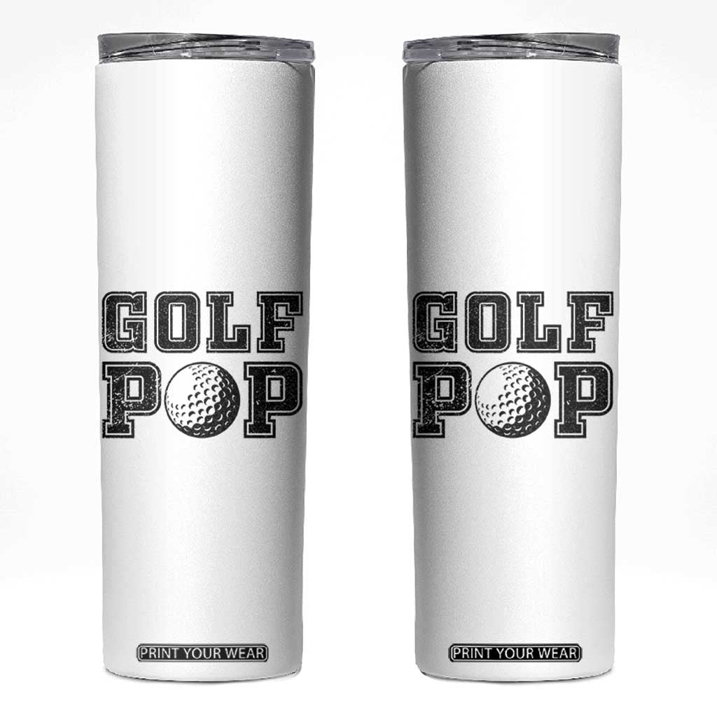 Golf Dad Skinny Tumbler Golf Pop Master Father's Day TS11 White Print Your Wear