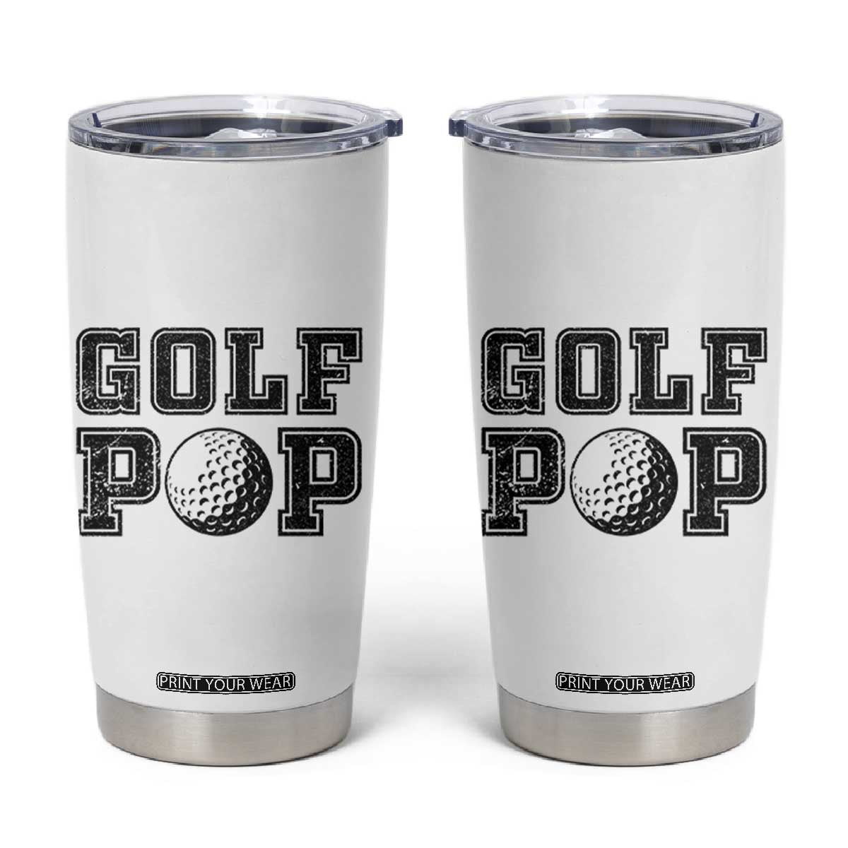 Golf Dad Tumbler Cup Golf Pop Master Father's Day TS11 White Print Your Wear