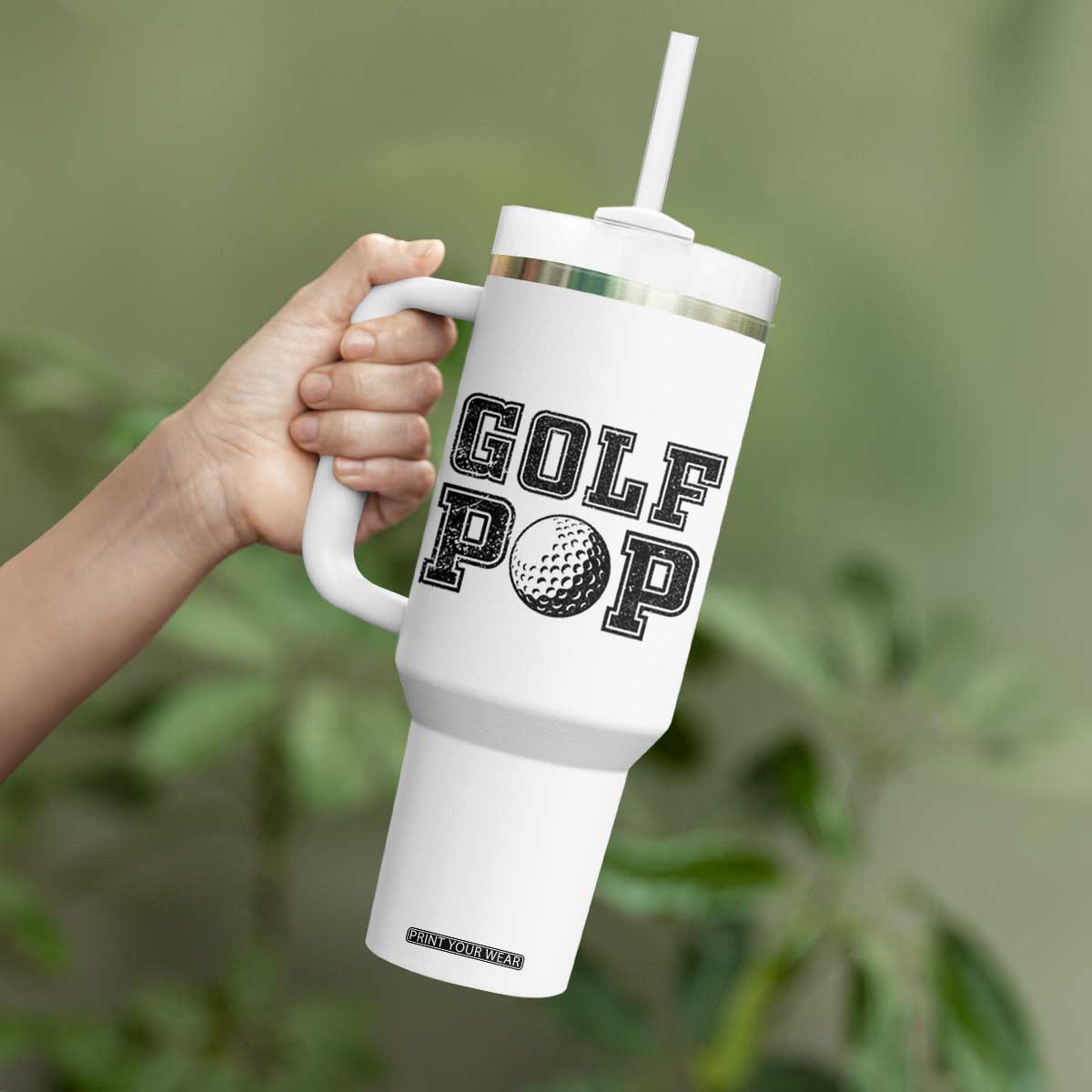 Golf Dad Tumbler With Handle Golf Pop Master Father's Day TS11 Print Your Wear
