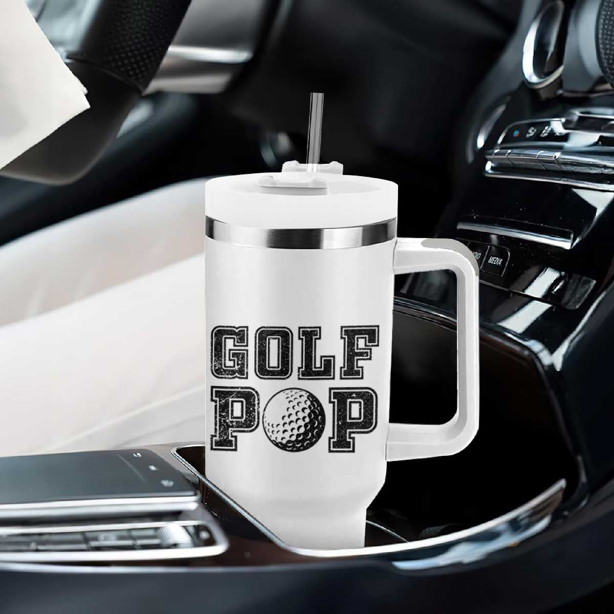 Golf Dad Tumbler With Handle Golf Pop Master Father's Day TS11 Print Your Wear