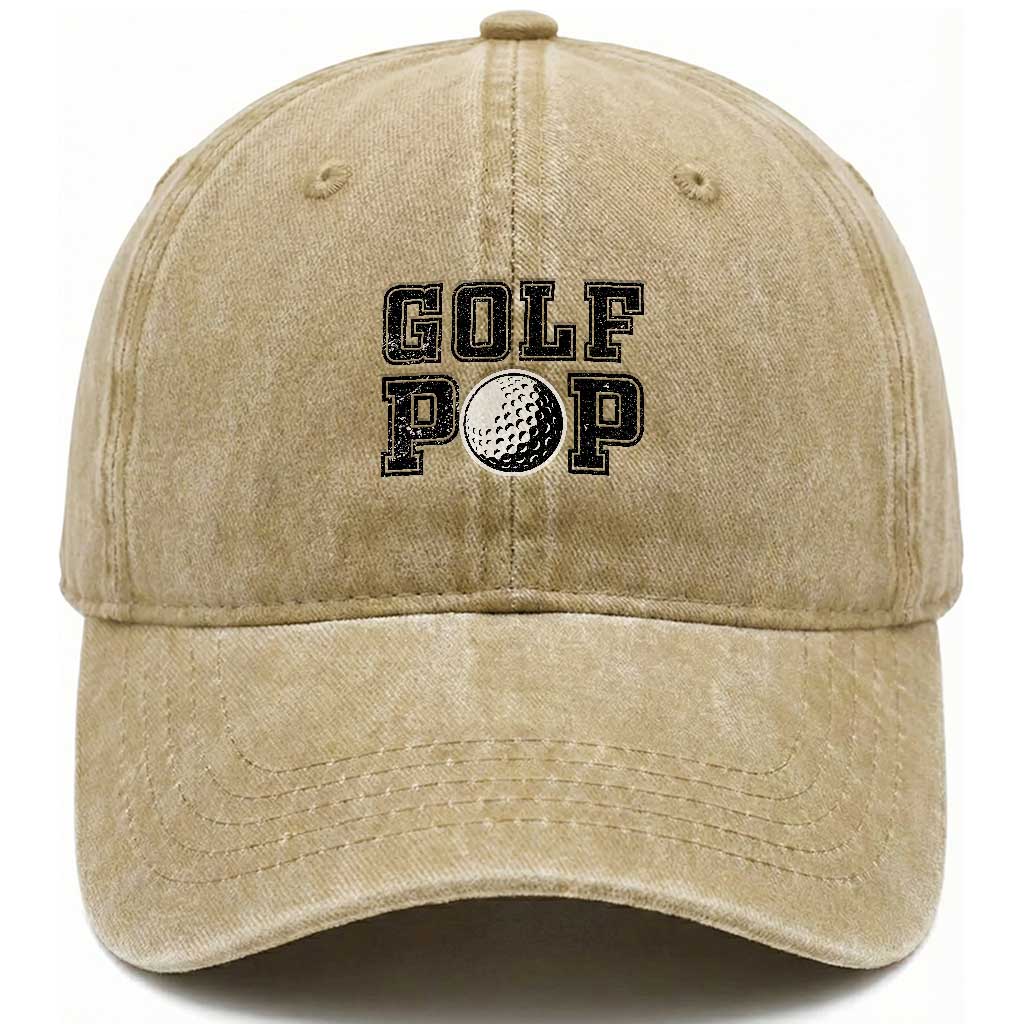 Golf Dad Washed Cotton Baseball Cap Golf Pop Master Father's Day TS11 Print Your Wear