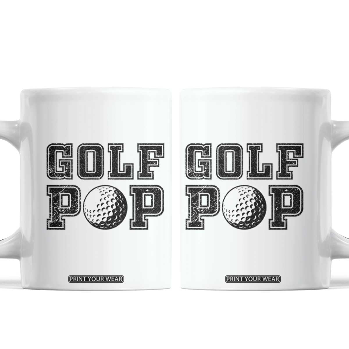 Golf Dad Coffee Mug Golf Pop Master Father's Day TS11 White Print Your Wear