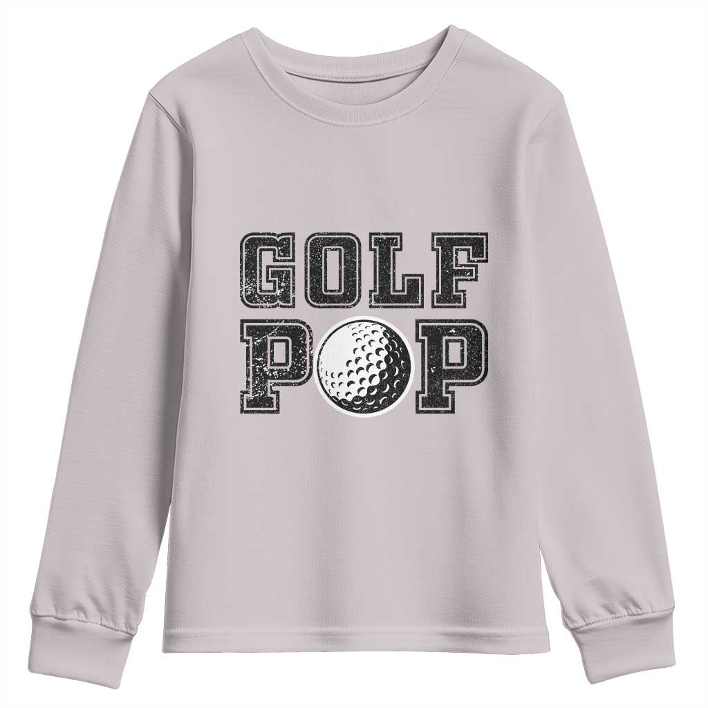 Golf Dad Youth Sweatshirt Golf Pop Master Father's Day TS11 Ice Gray Print Your Wear