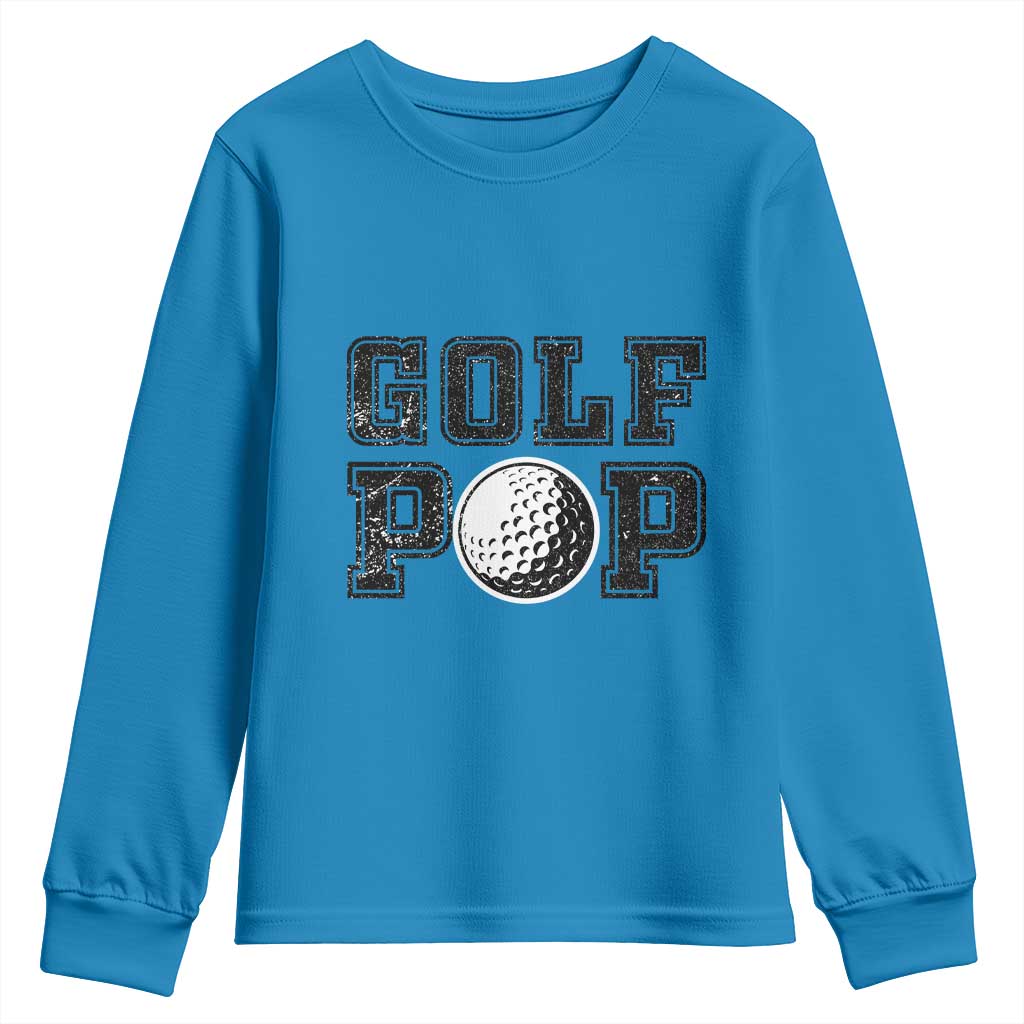 Golf Dad Youth Sweatshirt Golf Pop Master Father's Day TS11 Sapphire Print Your Wear