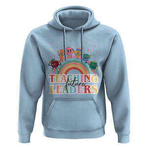 Teacher Hoodie Teaching Future Leaders Retro Groovy Education Back To School TS11 Light Blue Print Your Wear