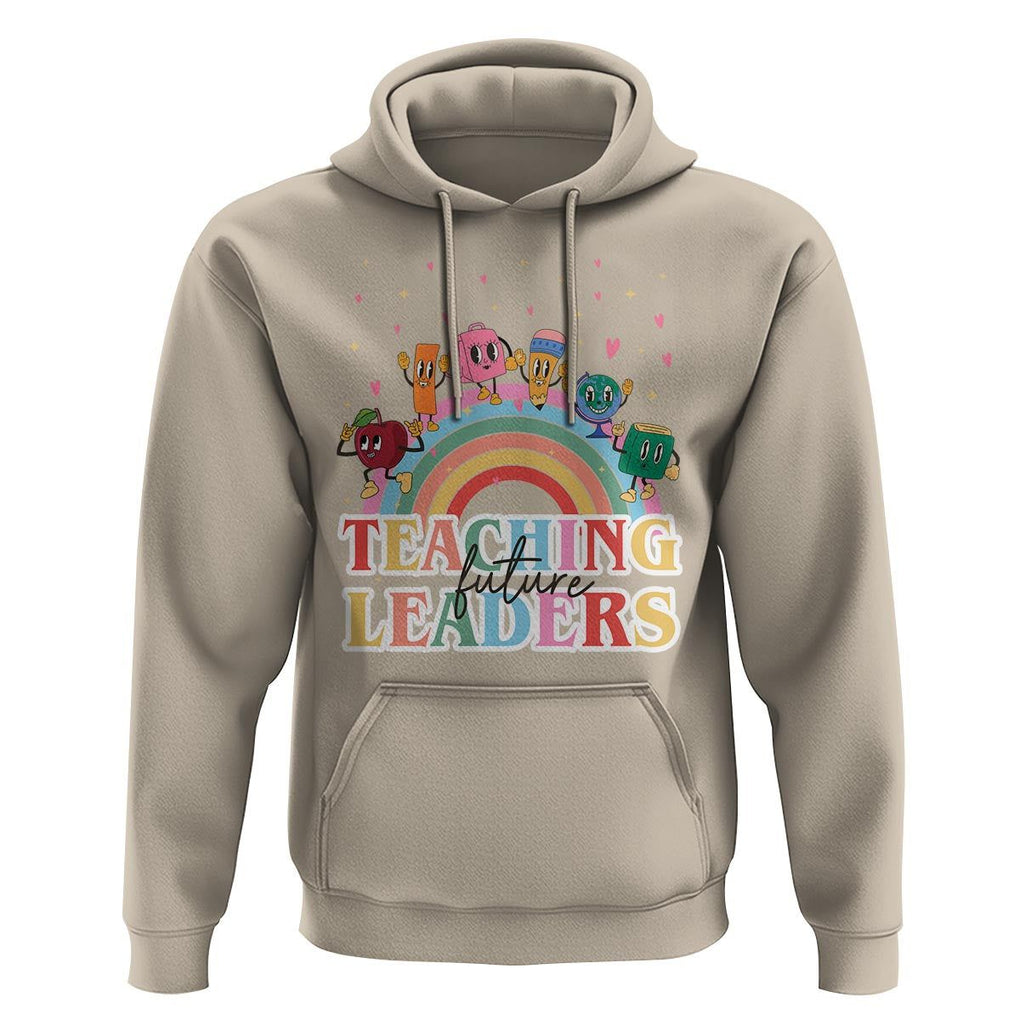 Teacher Hoodie Teaching Future Leaders Retro Groovy Education Back To School TS11 Sand Print Your Wear