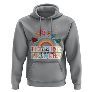 Teacher Hoodie Teaching Future Leaders Retro Groovy Education Back To School TS11 Sport Gray Print Your Wear