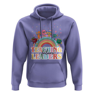Teacher Hoodie Teaching Future Leaders Retro Groovy Education Back To School TS11 Violet Print Your Wear