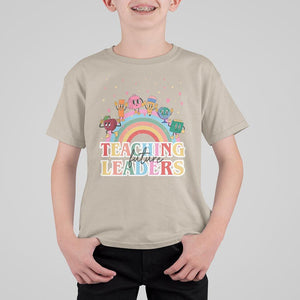 Teacher T Shirt For Kid Teaching Future Leaders Retro Groovy Education Back To School TS11 Sand Print Your Wear