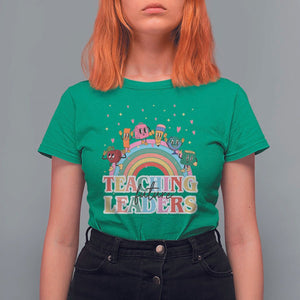 Teacher T Shirt For Women Teaching Future Leaders Retro Groovy Education Back To School TS11 Irish Green Print Your Wear