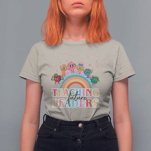 Teacher T Shirt For Women Teaching Future Leaders Retro Groovy Education Back To School TS11 Sand Print Your Wear