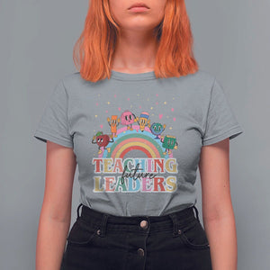 Teacher T Shirt For Women Teaching Future Leaders Retro Groovy Education Back To School TS11 Sport Gray Print Your Wear