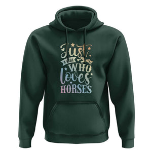 Horse Lover Hoodie Just A Girl Who Loves Horse TS11 Dark Forest Green Print Your Wear