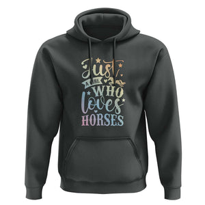Horse Lover Hoodie Just A Girl Who Loves Horse TS11 Dark Heather Print Your Wear