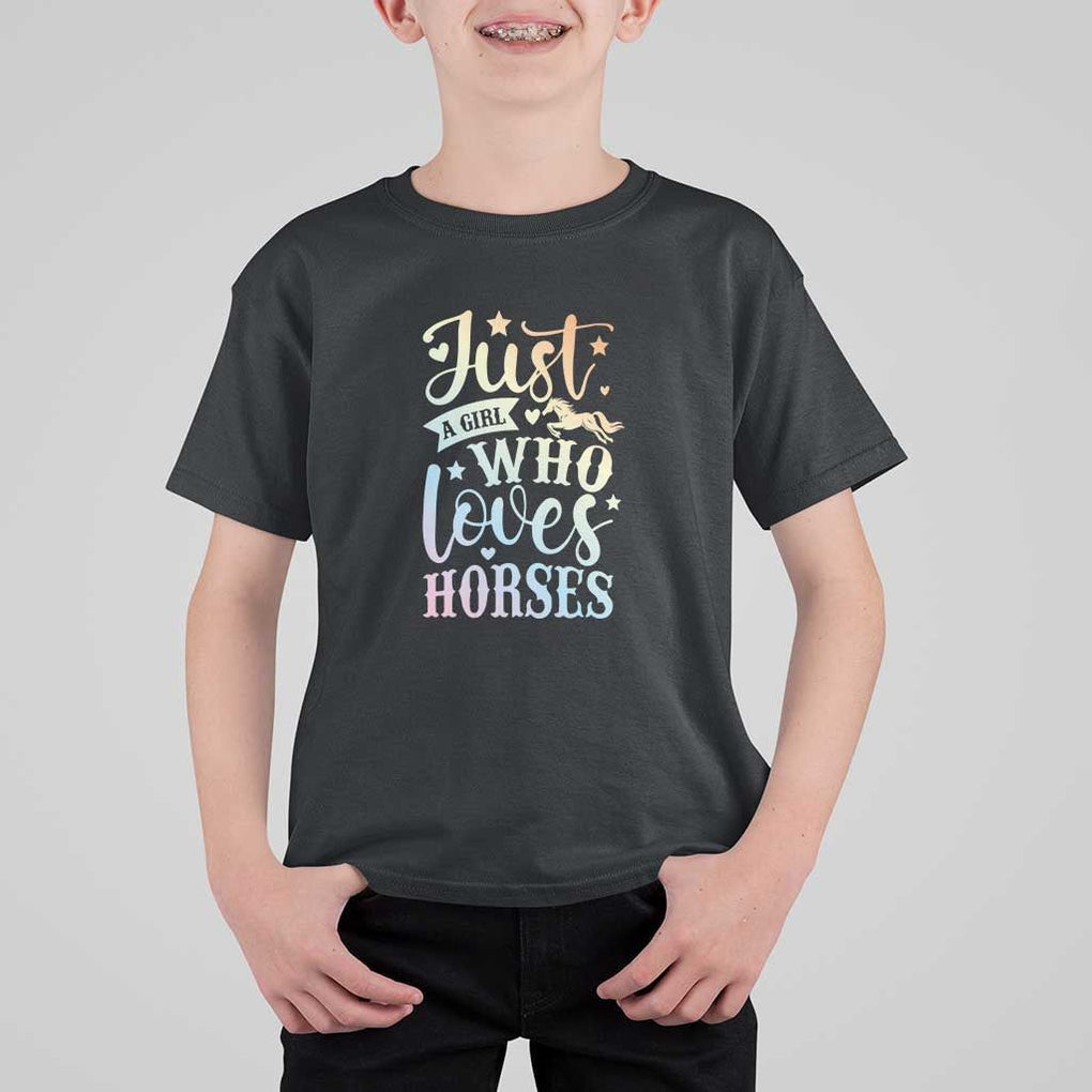 Horse Lover T Shirt For Kid Just A Girl Who Loves Horse TS11 Black Print Your Wear