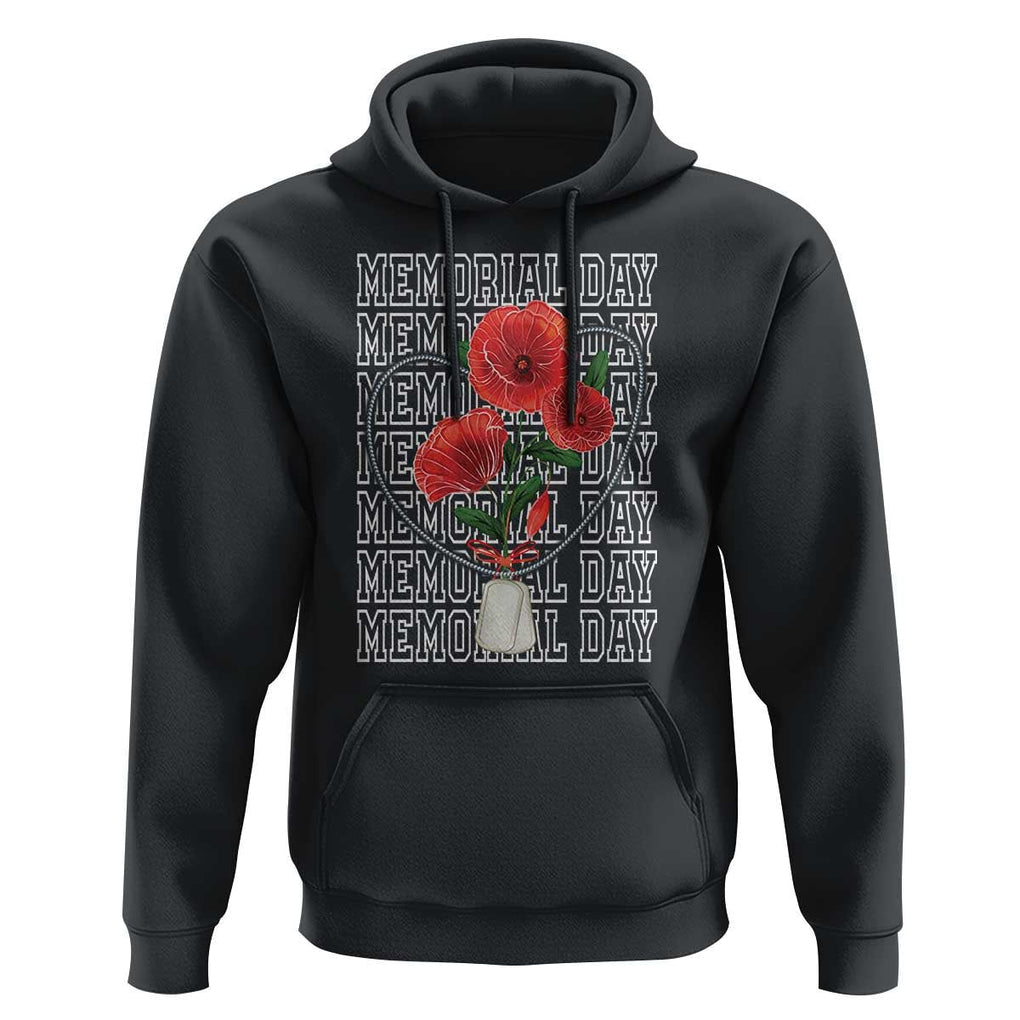 Decoration Day Hoodie Memorial Day Red Poppy Flower TS11 Black Print Your Wear
