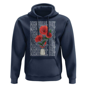 Decoration Day Hoodie Memorial Day Red Poppy Flower TS11 Navy Print Your Wear