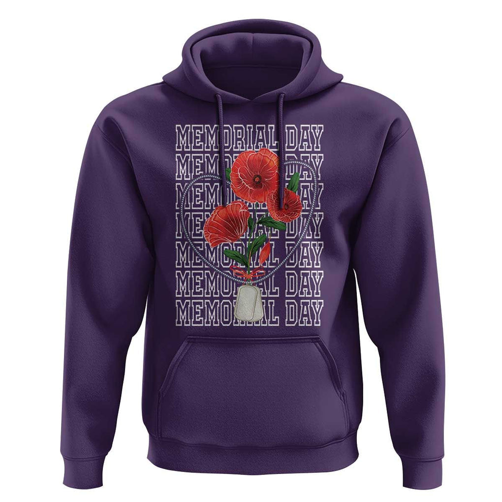 Decoration Day Hoodie Memorial Day Red Poppy Flower TS11 Purple Print Your Wear