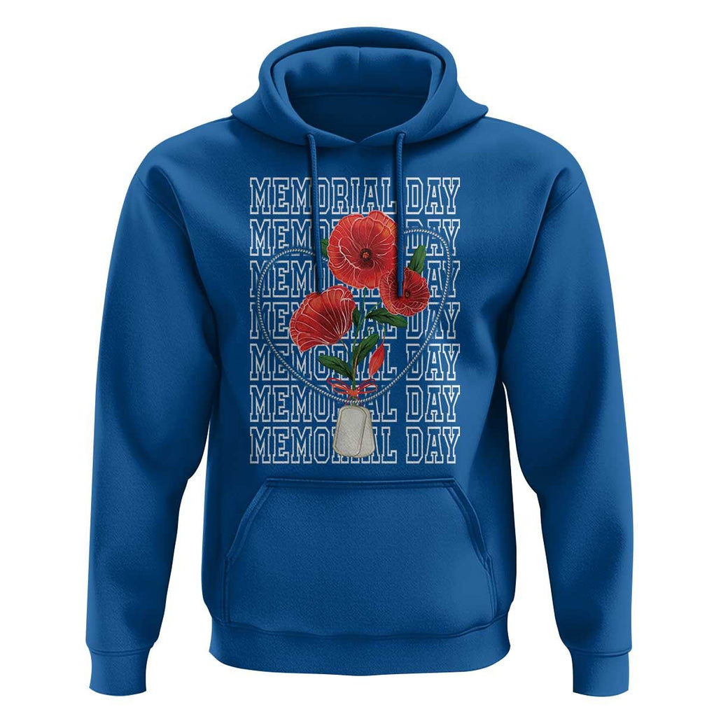 Decoration Day Hoodie Memorial Day Red Poppy Flower TS11 Royal Blue Print Your Wear