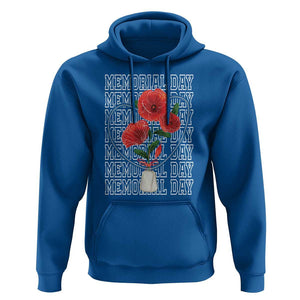 Decoration Day Hoodie Memorial Day Red Poppy Flower TS11 Royal Blue Print Your Wear