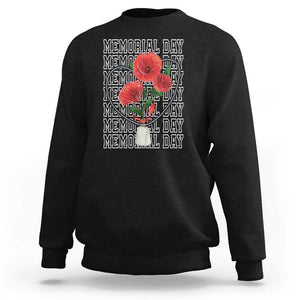 Decoration Day Sweatshirt Memorial Day Red Poppy Flower TS11 Black Print Your Wear