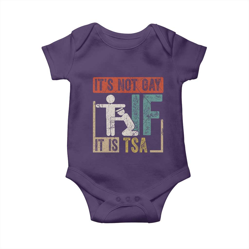 Funny Security Its Not Gay It Is TSA Baby Onesie Security Airline TS11 Purple Print Your Wear