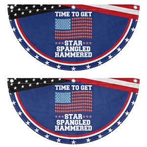 Funny Time To Get Star Spangled Hammered Patriotic Fan Flag 4th of July Drinking Beer Pong Red Cup American Flag