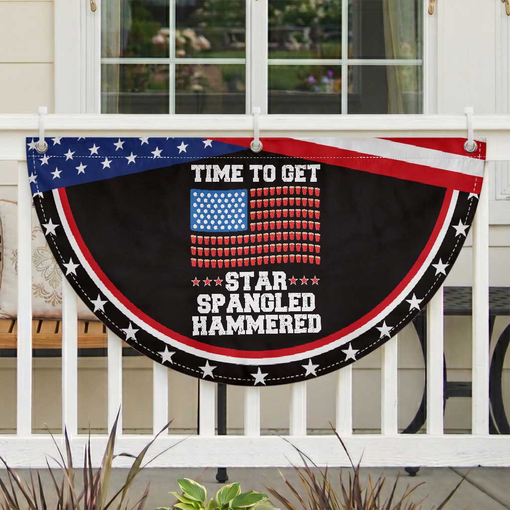 Funny Time To Get Star Spangled Hammered Patriotic Fan Flag 4th of July Drinking Beer Pong Red Cup American Flag