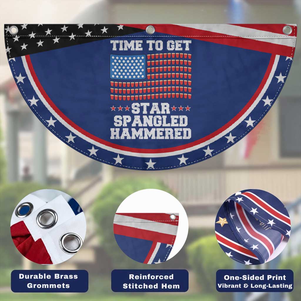 Funny Time To Get Star Spangled Hammered Patriotic Fan Flag 4th of July Drinking Beer Pong Red Cup American Flag