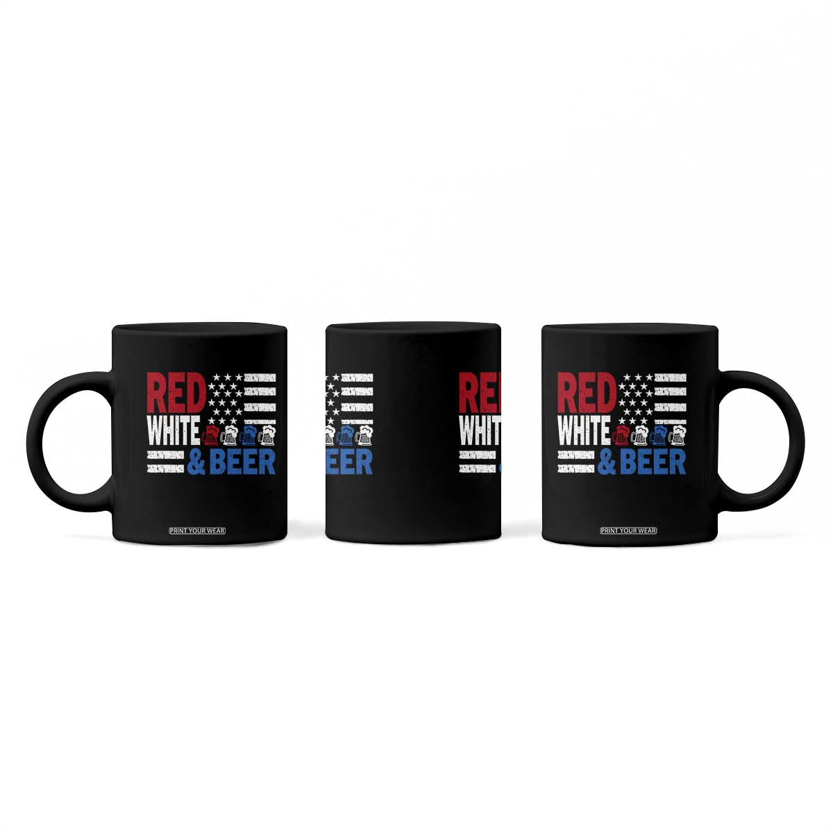 Funny American Drinking Coffee Mug Red White And Beer 4th Of July USA Flag TS11 Print Your Wear