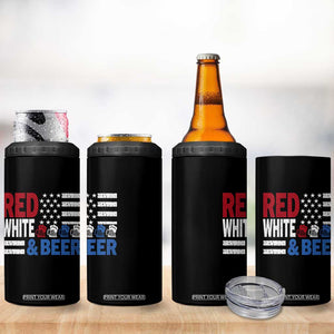 Funny American Drinking 4 in 1 Can Cooler Tumbler Red White And Beer 4th Of July USA Flag TS11 Print Your Wear