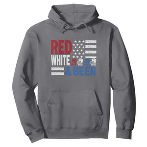 Funny American Drinking Hoodie Red White And Beer 4th Of July USA Flag TS11 Charcoal Print Your Wear