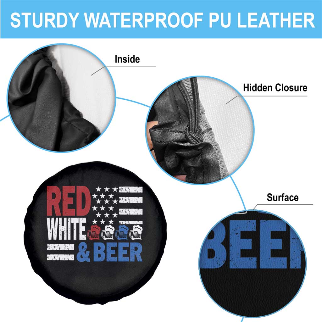 Funny American Drinking Spare Tire Cover Red White And Beer 4th Of July USA Flag TS11 Print Your Wear