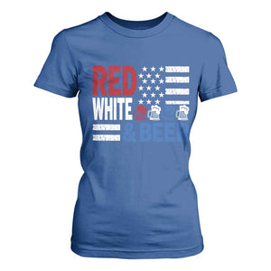 Funny American Drinking T Shirt For Women Red White And Beer 4th Of July USA Flag TS11 Royal Blue Print Your Wear