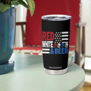 Funny American Drinking Tumbler Cup Red White And Beer 4th Of July USA Flag TS11 Print Your Wear