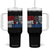 Funny American Drinking Tumbler With Handle Red White And Beer 4th Of July USA Flag TS11 One Size: 40 oz Black Print Your Wear