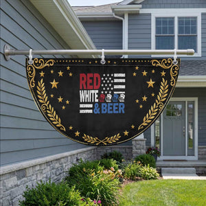 Funny American Drinking Patriotic Fan Flag Red White And Beer 4th Of July USA Flag