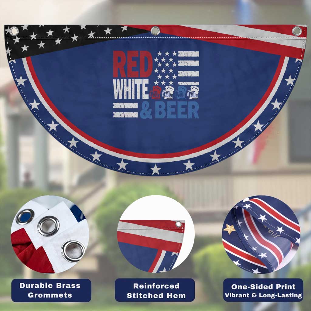 Funny American Drinking Patriotic Fan Flag Red White And Beer 4th Of July USA Flag