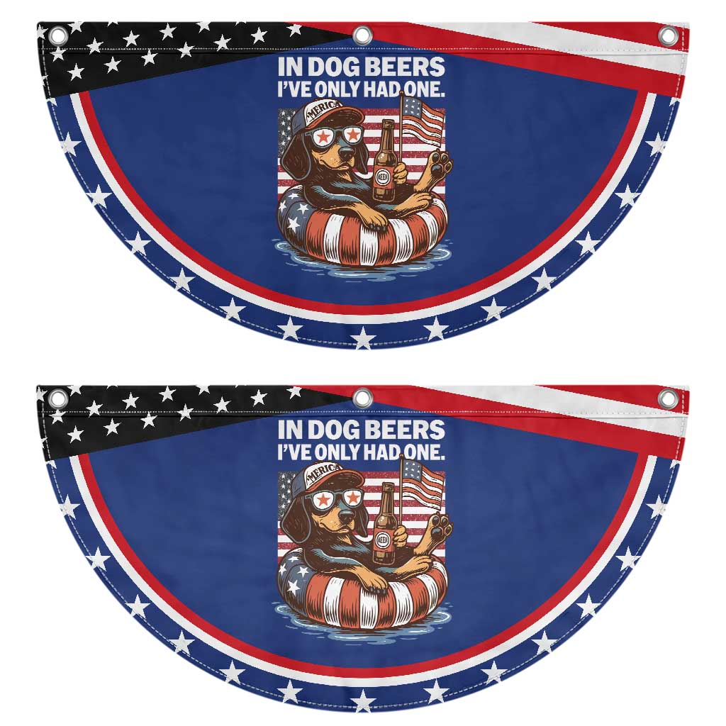 Funny In Dog Beers I've Only Had One Patriotic Fan Flag 4th Of July Drinking Dachshund Beer American Flag