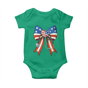 Funny 4th Of July Nurse American Flag Coquette Bow Baby Onesie TS11 Irish Green Print Your Wear