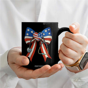 Funny 4th Of July Nurse American Flag Coquette Bow Coffee Mug TS11 Print Your Wear