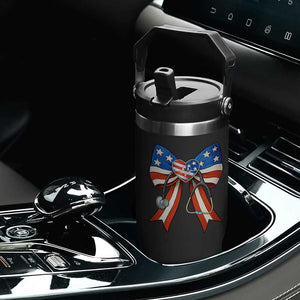 Funny 4th Of July Nurse American Flag Coquette Bow Flip Straw Tumbler TS11 Print Your Wear