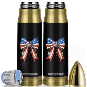 Funny 4th Of July Nurse American Flag Coquette Bow Bullet Tumbler TS11 Black Print Your Wear