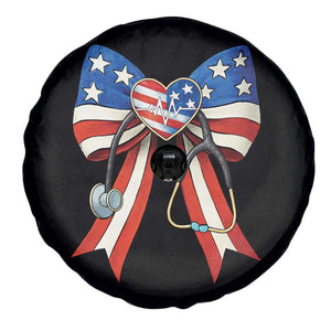 Funny 4th Of July Nurse American Flag Coquette Bow Spare Tire Cover TS11 Print Your Wear
