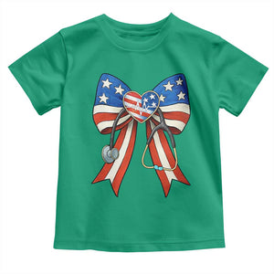 Funny 4th Of July Nurse American Flag Coquette Bow Toddler T Shirt TS11 Irish Green Print Your Wear