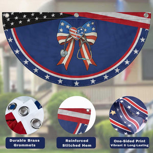 Funny 4th Of July Nurse American Flag Coquette Bow Patriotic Fan Flag