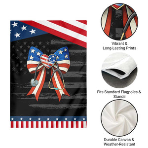 Funny 4th Of July Nurse American Flag Coquette Bow Garden Flag TS11 Print Your Wear
