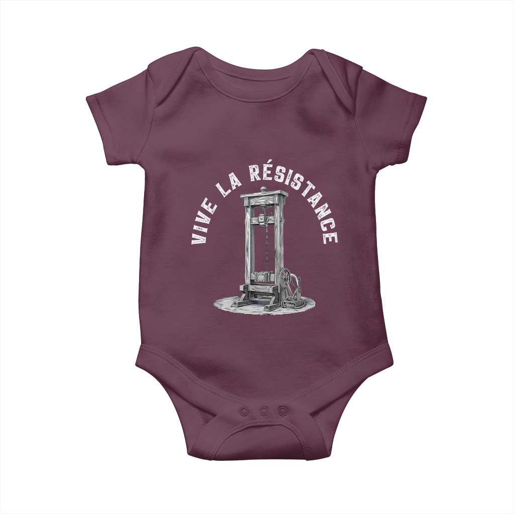 Funny Vive La Resistance Baby Onesie Femme Feminist Vintage Guillotine TS11 Maroon Print Your Wear