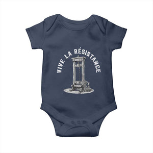Funny Vive La Resistance Baby Onesie Femme Feminist Vintage Guillotine TS11 Navy Print Your Wear